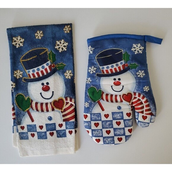 Lot of 13 NWOT Christmas Linens Kitchen Hand Towels Pot Holders Mitts RAB B&D - Picture 8 of 10